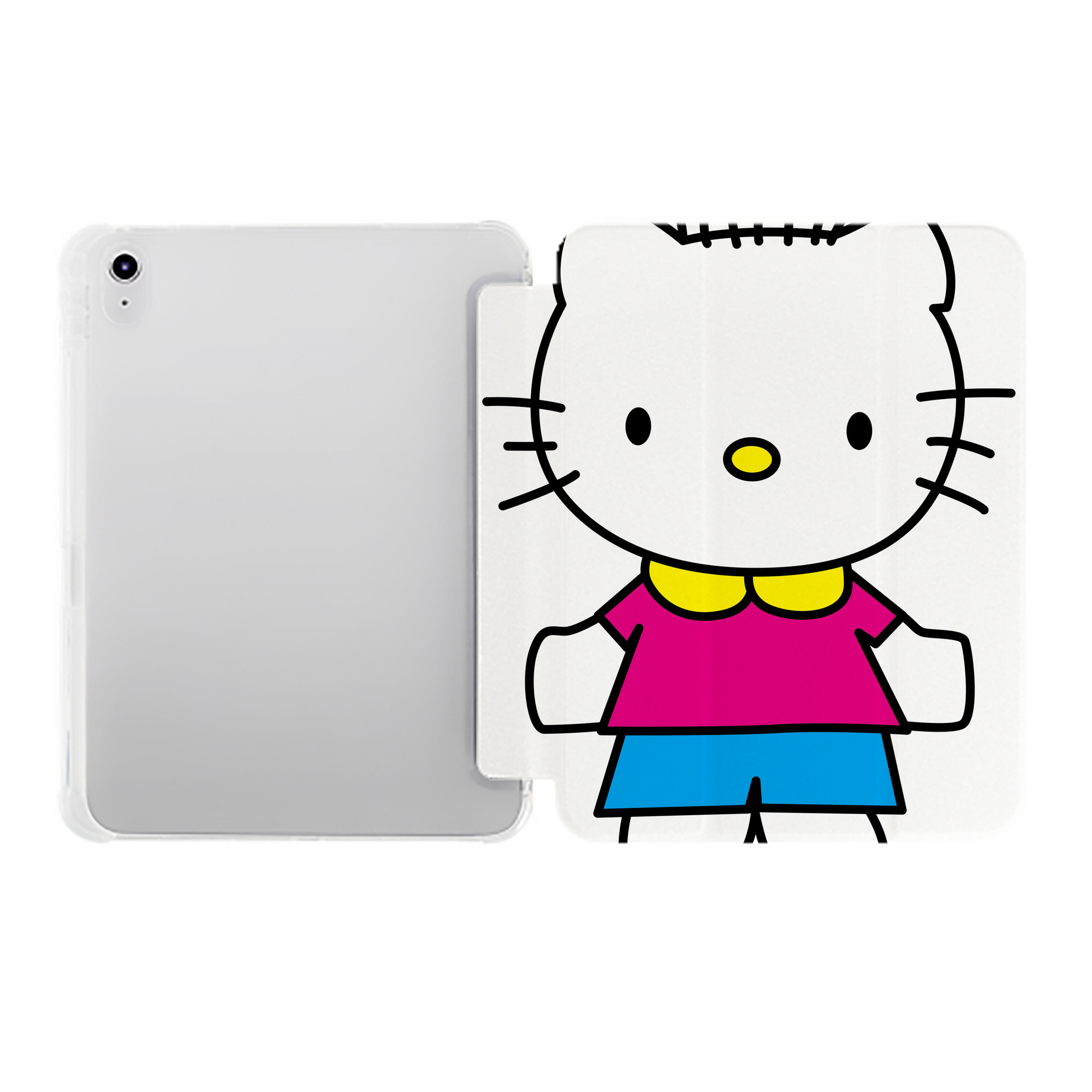 （画像用） Hello Kitty ハローキティ IPad ケース ペン収納付き 三つ折りスタンド PUレザー×シリコン 対応機種9.5/10.5/10.9インチ